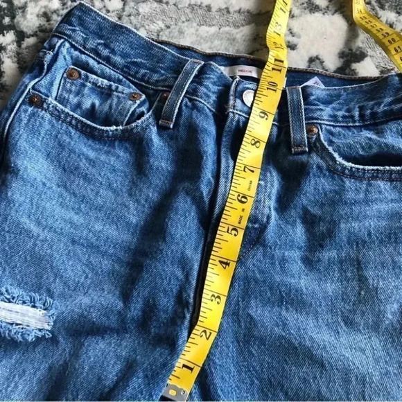 Levi's Distressed BIG E Wedgie Button Fly Skinny Mom Jeans 100% Cotton: 25 - Picture 6 of 12